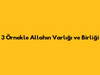 3 Örnekle Allah'ın Varlığı ve Birliği