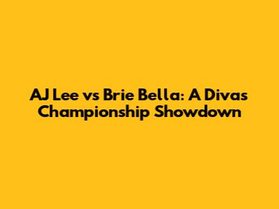 AJ Lee vs Brie Bella: A Divas Championship Showdown