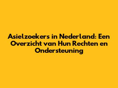 Asielzoekers in Nederland: Een Overzicht van Hun Rechten en Ondersteuning