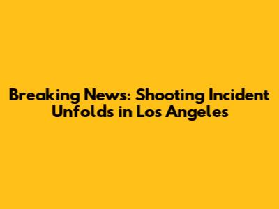 Breaking News: Shooting Incident Unfolds in Los Angeles