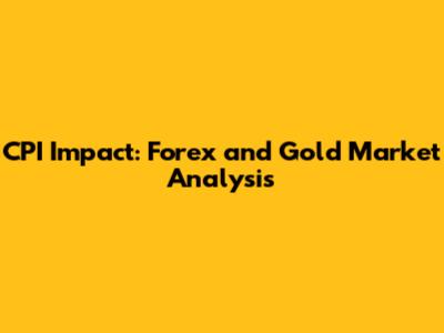 CPI Impact: Forex and Gold Market Analysis