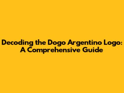 Decoding the Dogo Argentino Logo: A Comprehensive Guide