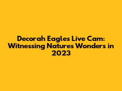 Decorah Eagles Live Cam: Witnessing Nature's Wonders in 2023