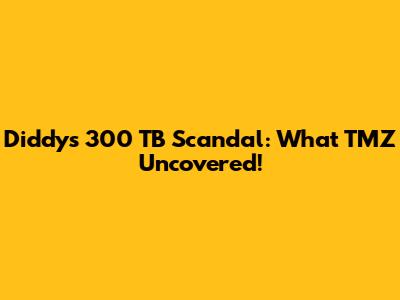 Diddy's 300 TB Scandal: What TMZ Uncovered!