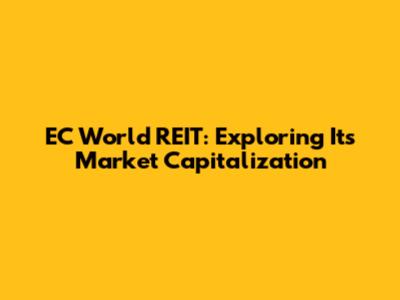 EC World REIT: Exploring Its Market Capitalization
