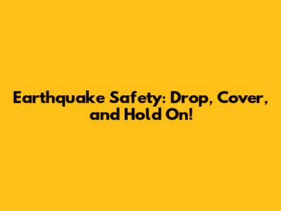 Earthquake Safety: Drop, Cover, and Hold On!