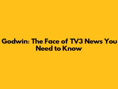 Godwin: The Face of TV3 News You Need to Know