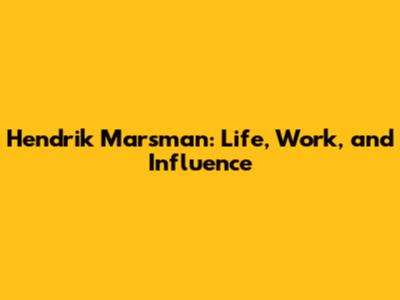 Hendrik Marsman: Life, Work, and Influence