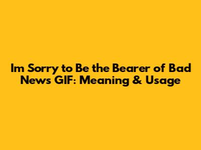 I'm Sorry to Be the Bearer of Bad News GIF: Meaning & Usage
