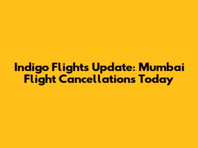 Indigo Flights Update: Mumbai Flight Cancellations Today
