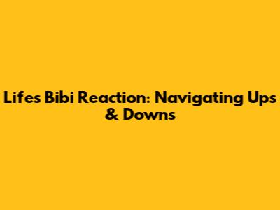 Life's Bibi Reaction: Navigating Ups & Downs