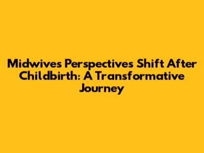 Midwives' Perspectives Shift After Childbirth: A Transformative Journey