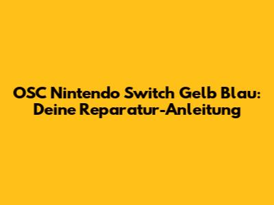 OSC Nintendo Switch Gelb Blau: Deine Reparatur-Anleitung