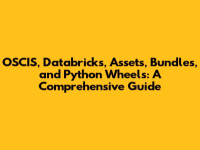 OSCIS, Databricks, Assets, Bundles, and Python Wheels: A Comprehensive Guide