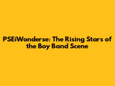 PSEiWonderse: The Rising Stars of the Boy Band Scene