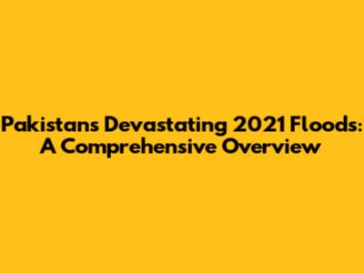 Pakistan's Devastating 2021 Floods: A Comprehensive Overview
