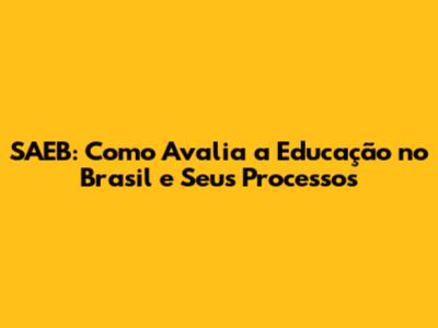 SAEB: Como Avalia a Educação no Brasil e Seus Processos