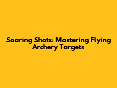 Soaring Shots: Mastering Flying Archery Targets