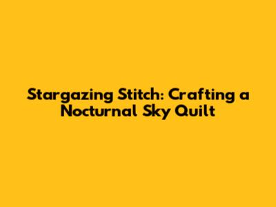 Stargazing Stitch: Crafting a Nocturnal Sky Quilt