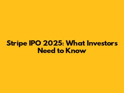 Stripe IPO 2025: What Investors Need to Know