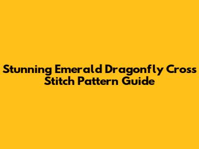 Stunning Emerald Dragonfly Cross Stitch Pattern Guide