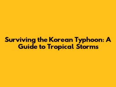Surviving the Korean Typhoon: A Guide to Tropical Storms