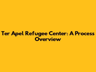 Ter Apel Refugee Center: A Process Overview