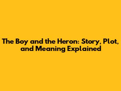 The Boy and the Heron: Story, Plot, and Meaning Explained