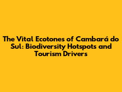 The Vital Ecotones of Cambará do Sul: Biodiversity Hotspots and Tourism Drivers