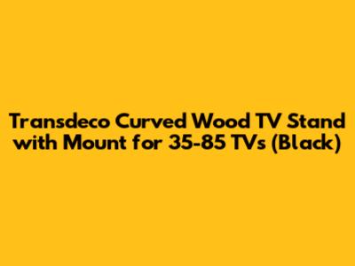Transdeco Curved Wood TV Stand with Mount for 35-85" TVs (Black)