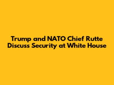 Trump and NATO Chief Rutte Discuss Security at White House