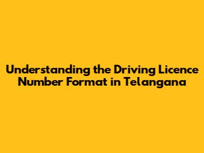 Understanding the Driving Licence Number Format in Telangana