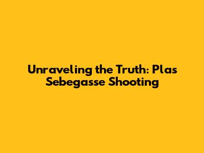 Unraveling the Truth: Plas Sebegasse Shooting
