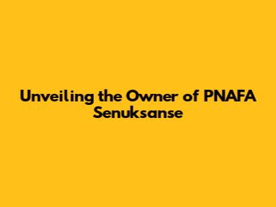 Unveiling the Owner of PNAFA Senuksanse
