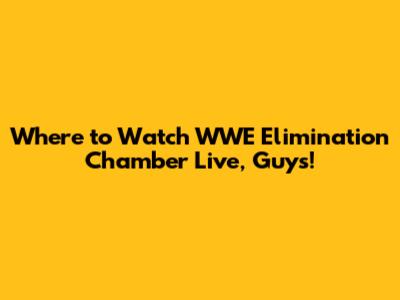 Where to Watch WWE Elimination Chamber Live, Guys!