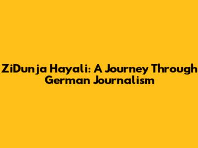 ZiDunja Hayali: A Journey Through German Journalism