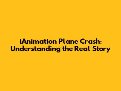 iAnimation Plane Crash: Understanding the Real Story