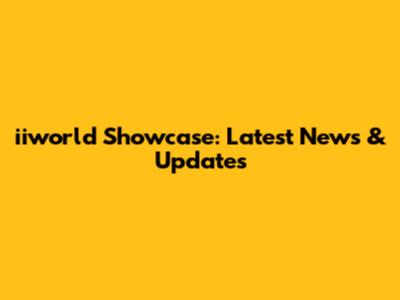 iiworld Showcase: Latest News & Updates